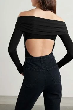 Best Pirce ✨ KHAITE Cibo Off-the-shoulder Twisted Stretch-jersey Bodysuit ⌛ -Khaite Store w920 q60 7