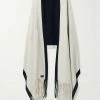 Best Pirce 🌟 KHAITE Riga Reversible Fringed Cashmere Scarf ✔️ -Khaite Store w920 q60 708