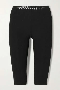 Outlet 💯 KHAITE Harden Intarsia Ribbed Stretch-jersey Shorts 💯