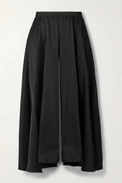 Promo 🧨 KHAITE Neve Cropped Pleated Satin Culottes 😉