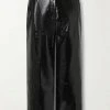 Discount ⌛ KHAITE Melie Cropped Crinkled Patent-leather Straight-leg Pants 🥰