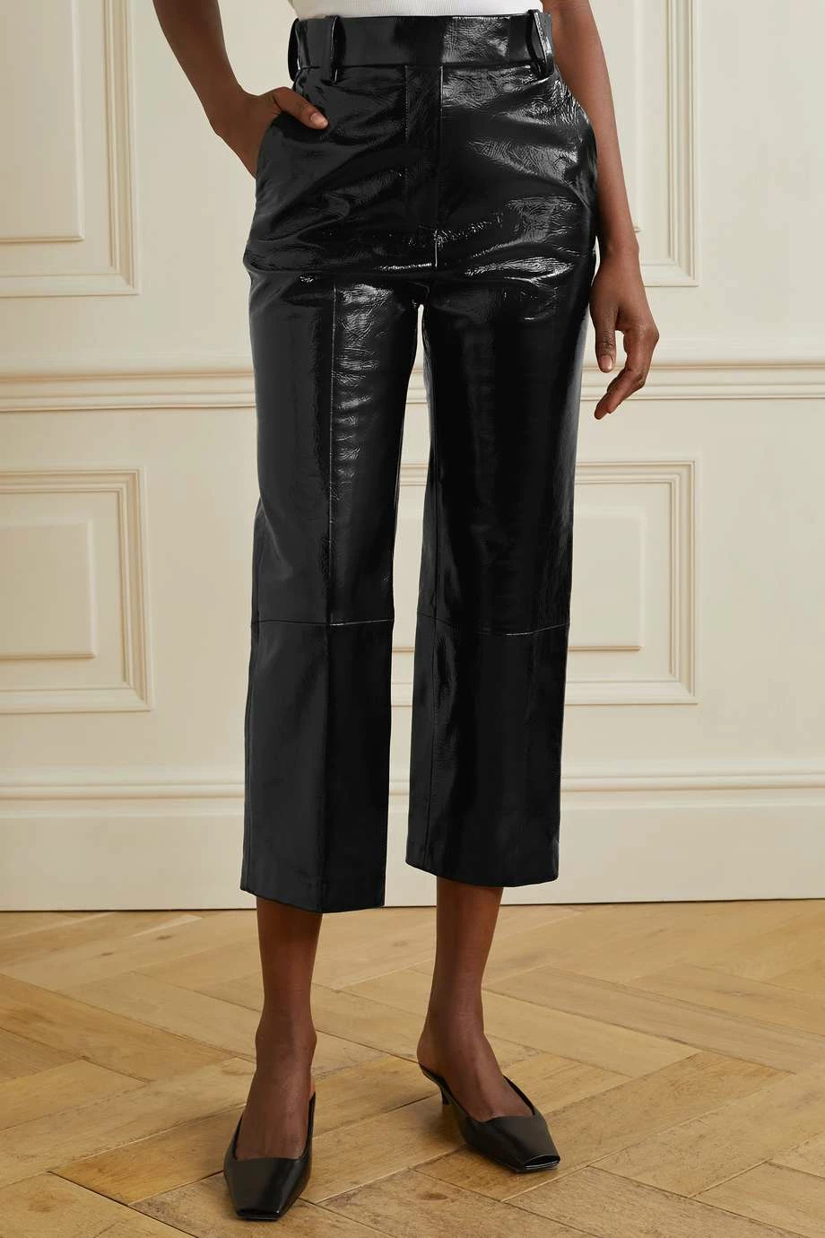 Discount โ KHAITE Melie Cropped Crinkled Patent-leather Straight-leg Pants ๐ฅฐ 5 Discount โ KHAITE Melie Cropped Crinkled Patent-leather Straight-leg Pants ๐ฅฐ - Image 3