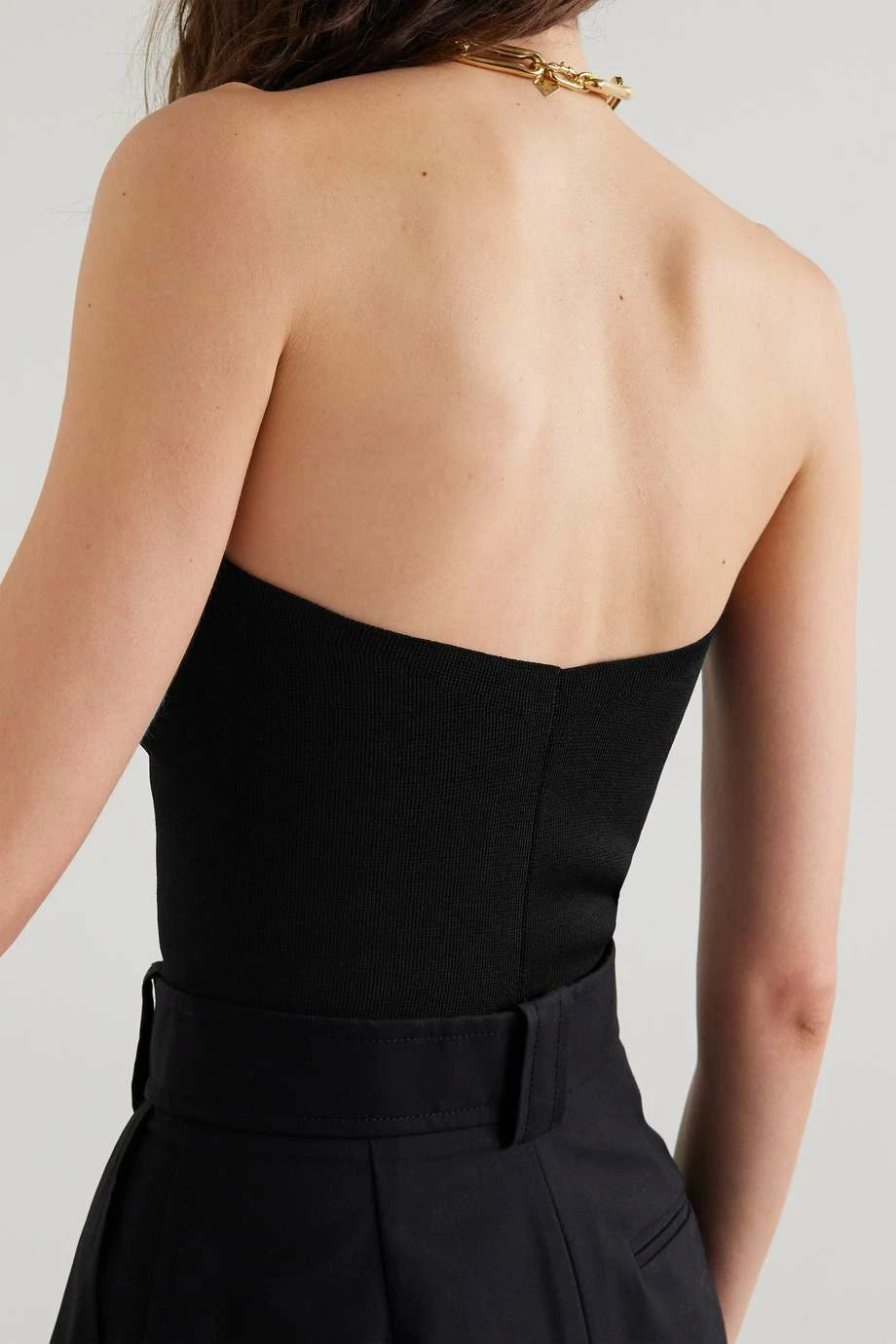 Brand new ⭐ KHAITE Punto Strapless Stretch-knit Top 😀 6 Brand new ⭐ KHAITE Punto Strapless Stretch-knit Top 😀 - Image 4