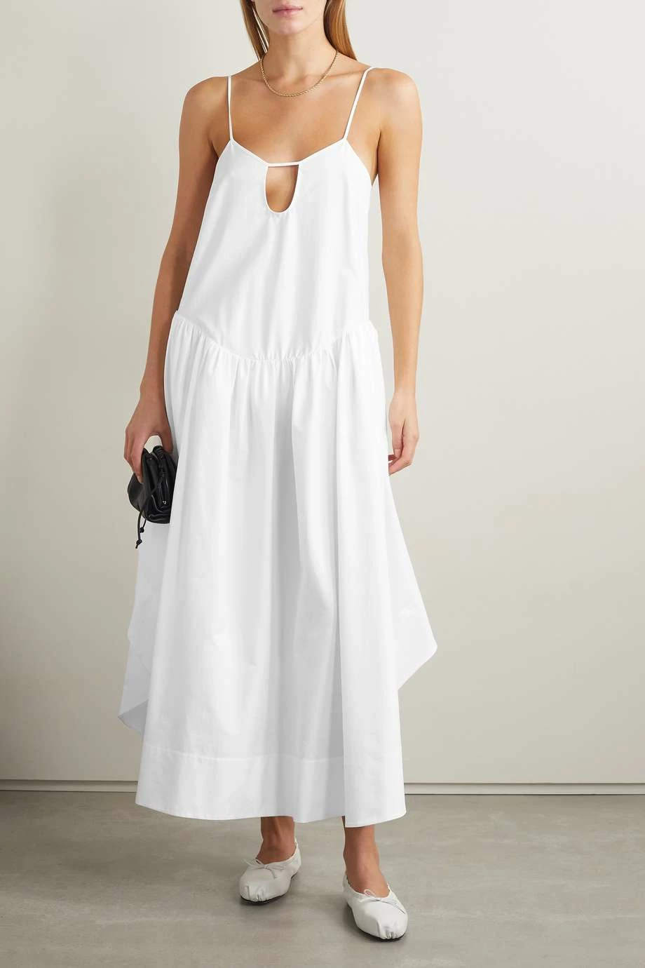 Wholesale โ๏ธ KHAITE Norelle Cutout Gathered Cotton-poplin Midi Dress ๐ 7 Wholesale โ๏ธ KHAITE Norelle Cutout Gathered Cotton-poplin Midi Dress ๐ - Image 5