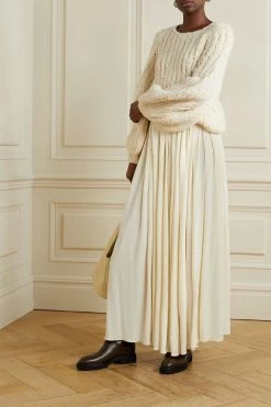 Flash Sale 🧨 KHAITE Lowell Pleated Crepe Maxi Skirt 👍 -Khaite Store w920 q60 793