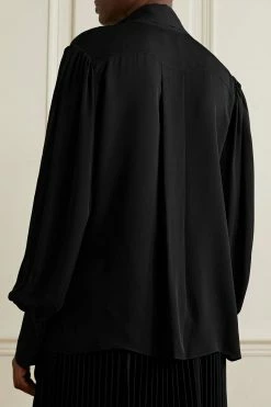 Best deal 🛒 KHAITE Francisco Tie-neck Silk-georgette Blouse ⭐ -Khaite Store w920 q60 803