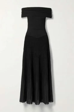 Wholesale ✔️ KHAITE Marca Off-the-shoulder Ribbed Stretch-knit Gown ⌛