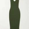 Buy ⌛ KHAITE Jayne Open-back Ribbed-knit Midi Dress 💯