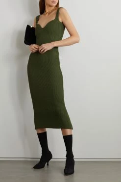 Buy ⌛ KHAITE Jayne Open-back Ribbed-knit Midi Dress 💯 11 Buy ⌛ KHAITE Jayne Open-back Ribbed-knit Midi Dress 💯 -Khaite Store w920 q60 905