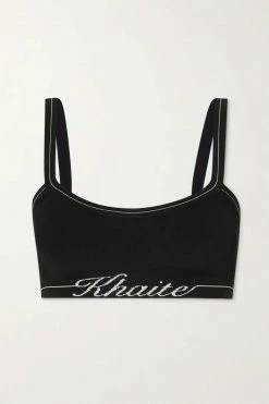 Discount ✔️ KHAITE Carmelo Intarsia Ribbed-knit Bralette ⌛