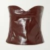 Cheapest ⭐ KHAITE Prim Strapless Patent-leather Bustier Top ❤️